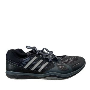 Adidas Black & Gray Printed Speedcut Lace Up Trainer Athletic Shoes 11.5